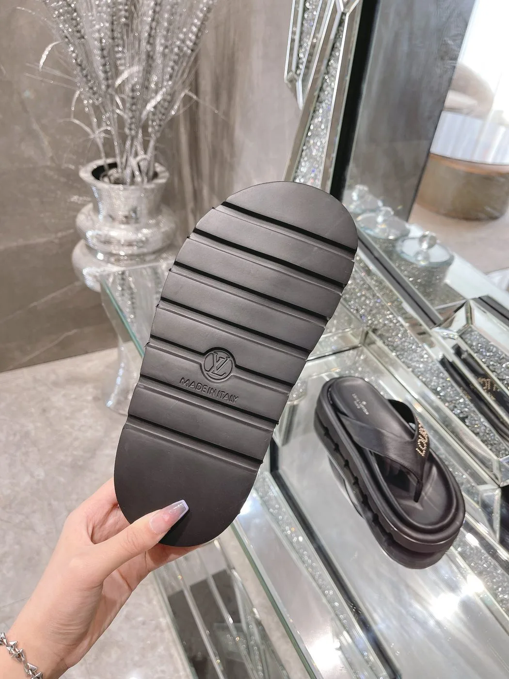 Alternative view of Louis Vuitton The Pool Pillow Flat Comfort Thong Black LV 1AABF9