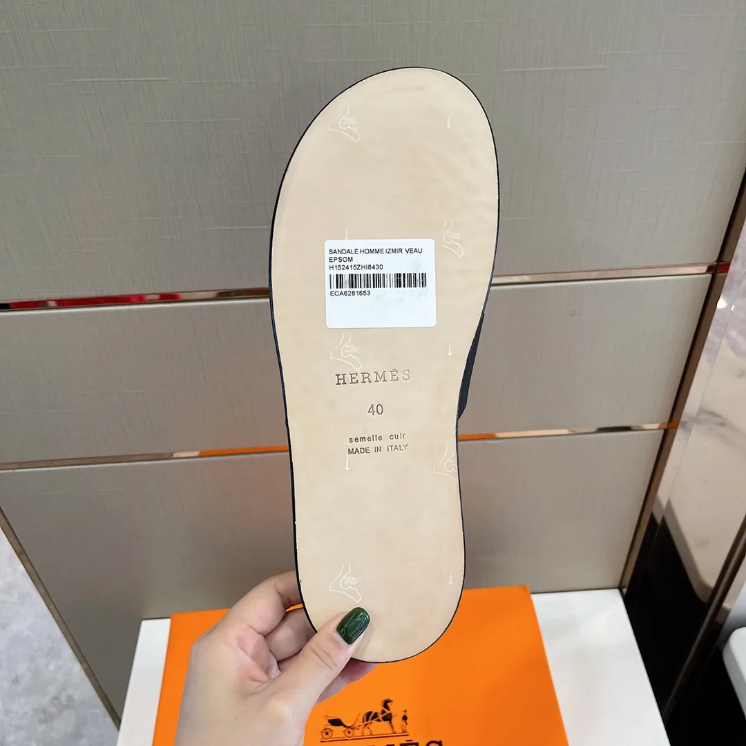 Alternative view of Hermes Izmir Sandals Black/ Fluorescent Yellow