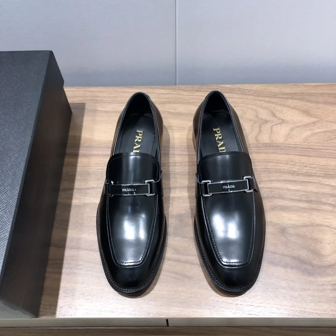 Prada Brushed Loafers Black / PRD - Image 5