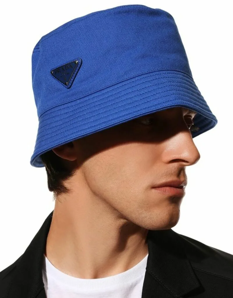 Prada Drill Bucket Hat Blue - 2HC137_2DXI_F0013 - Image 3