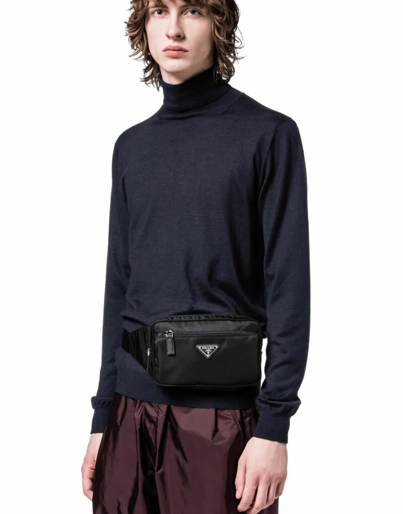Alternative view of Prada Re-Nylon And Saffiano Belt Bag Black / 2VL977_2DMG_F0002_V_WOO