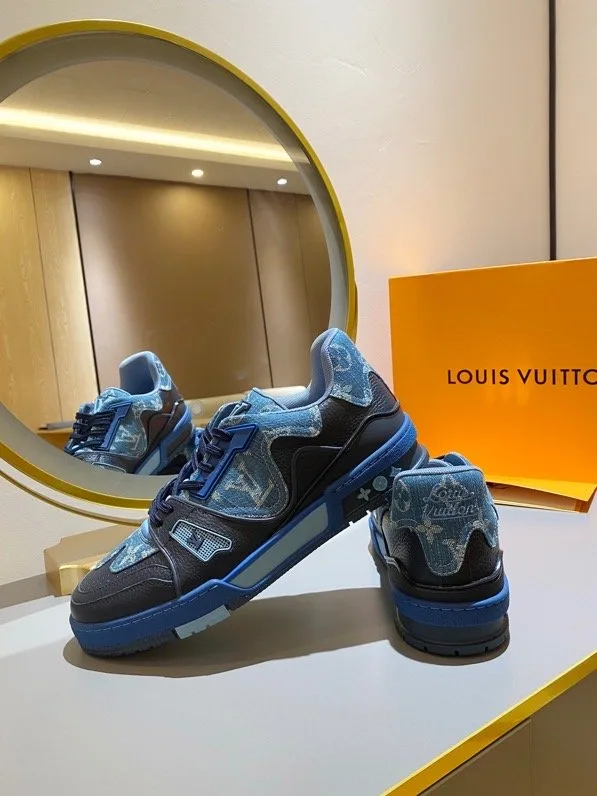 Alternative view of Louis Vuitton Trainer Sneaker Monogram Denim Blue Nigo/Virgil Abloh LV 1A9IQ9