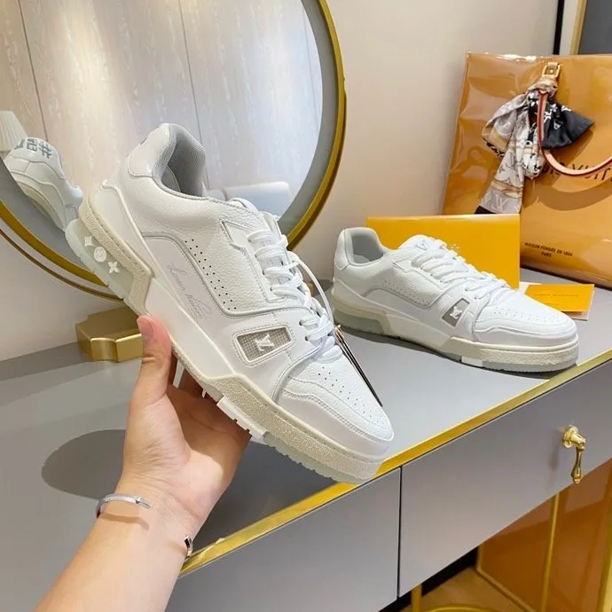 Louis Vuitton Trainer Sneaker Rubber Grain White Virgil Abloh LV 1A8WAX - Image 2
