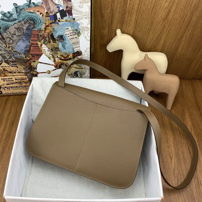 Alternative view of Hermes Halzan 31 Brown, Silver Toned Hardware Bag