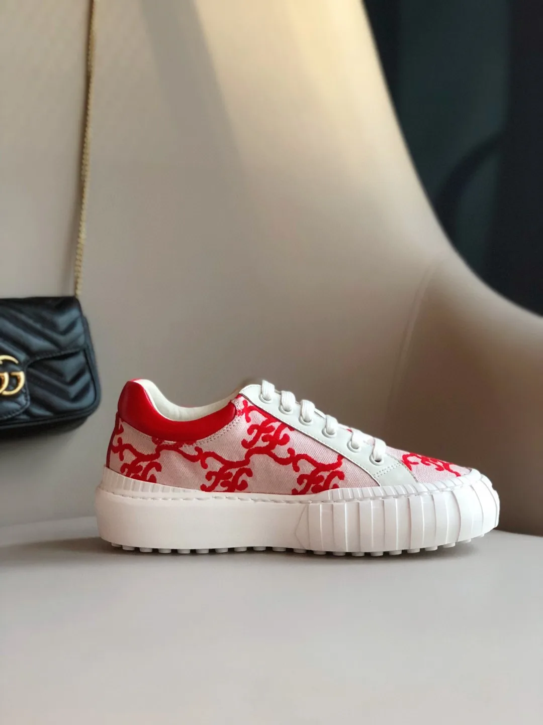 Fendi Force Low Tops Sneakers Red 7E1520 - Image 6