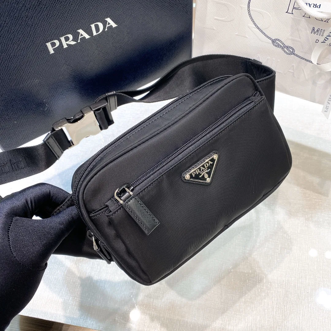 Prada Re-Nylon And Saffiano Belt Bag Black / 2VL977_2DMG_F0002_V_WOO - Image 6