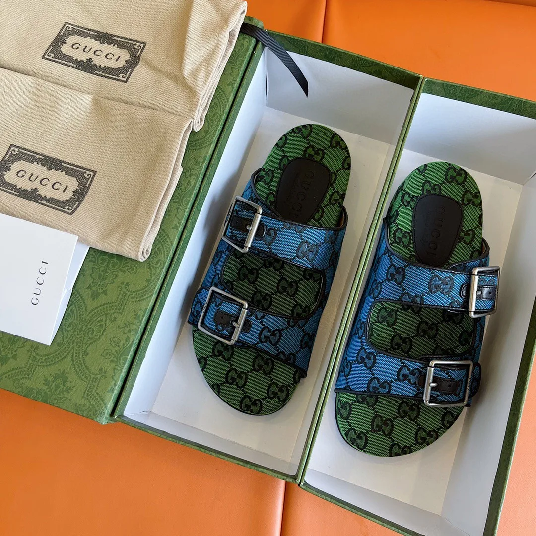 Gucci Slide Sandal With Straps Blue 2HK60 - Image 8