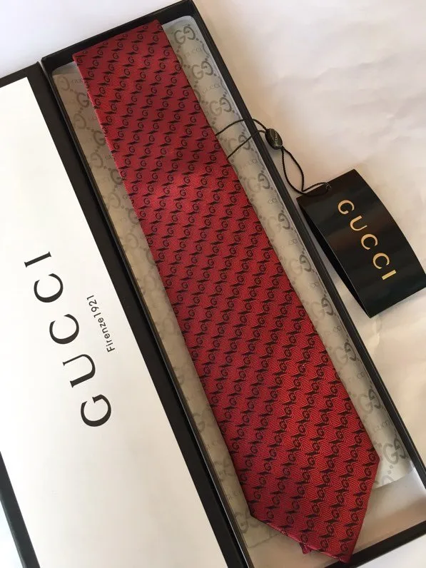 Alternative view of Gucci G Silk Jacquard Tie Red GG Men