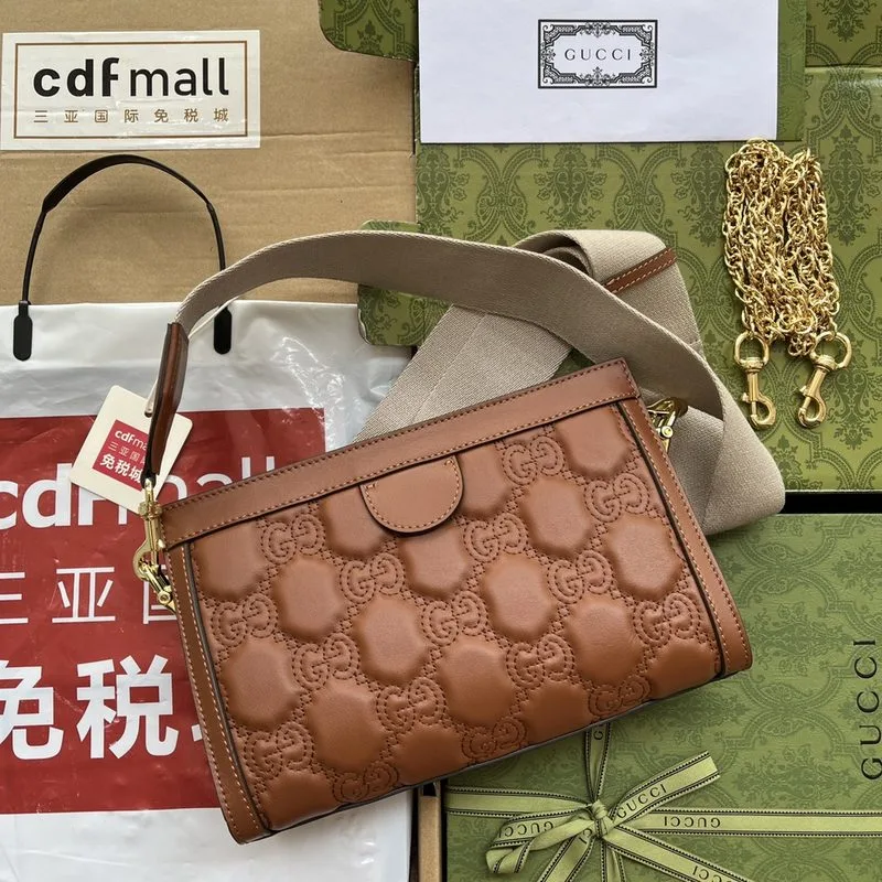 Gucci GG Matelassé Small Bag / Brown - Image 3