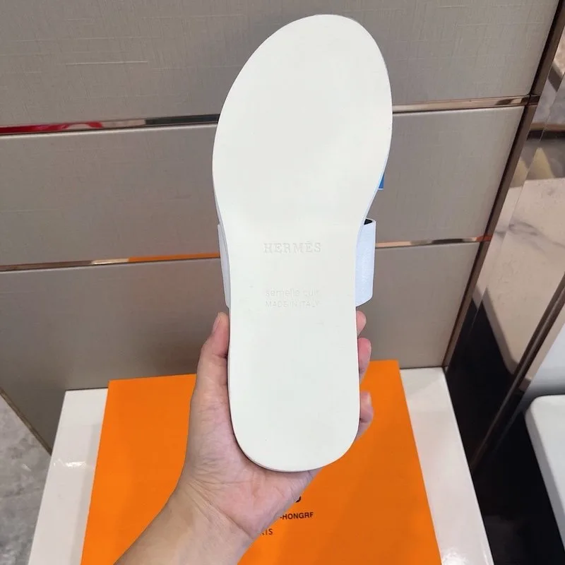 Hermes Izmir Sandal White/Blue - Image 8