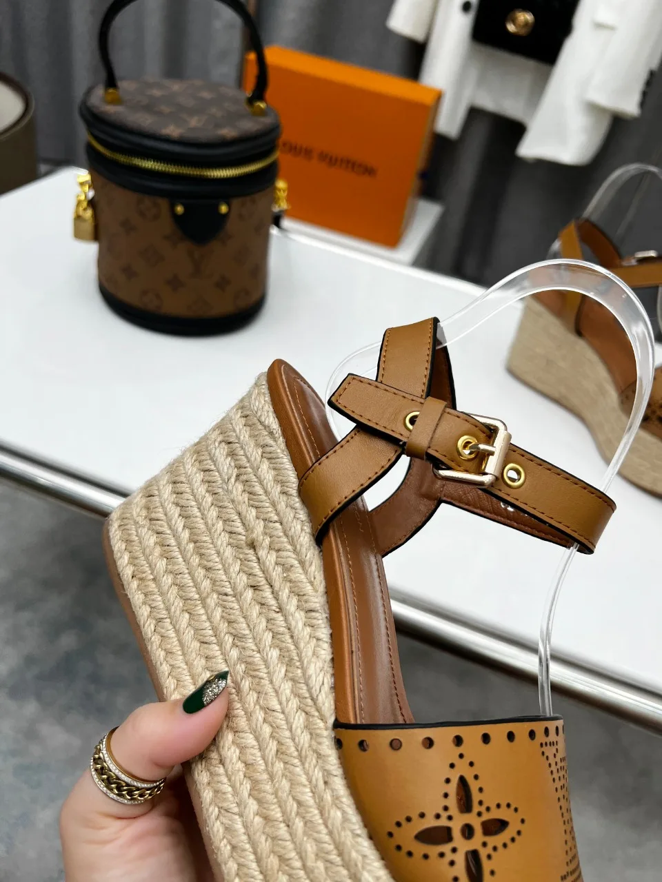 Louis Vuitton Starboard Wedge Sandal Brown LV 1A9PLN - Image 9