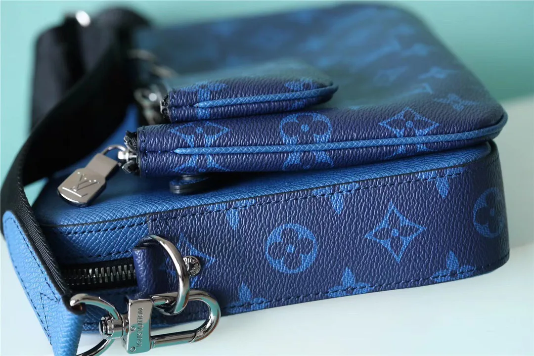 Alternative view of Louis Vuitton Trio Messenger Monogram Canvas And Taiga Cobalt Blue