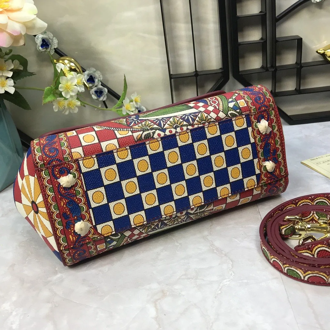 Dolce & Gabbana 90s Sicily Bag With Logo Print Multicolor / DG - Image 8