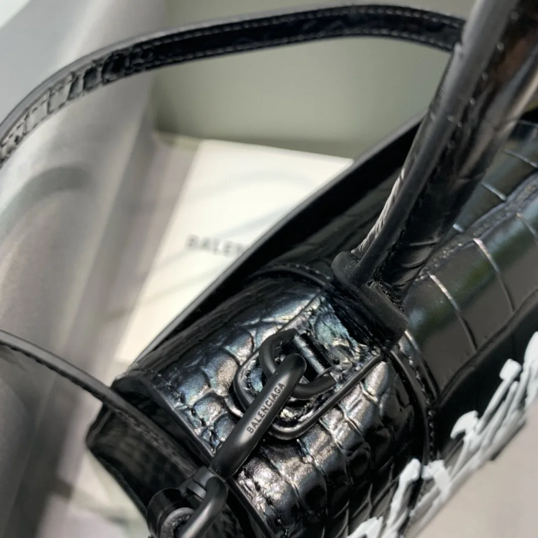 Balenciaga Hourglass Small Handbag In Black - Image 3