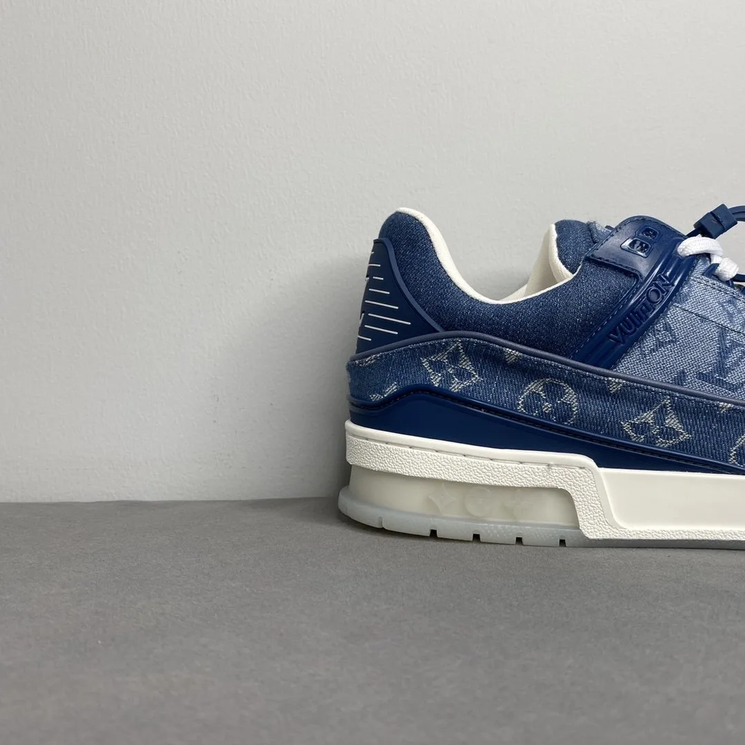 Louis Vuitton Trainer Sneaker Rubber Monogram Denim Blue Virgil Abloh - Image 2