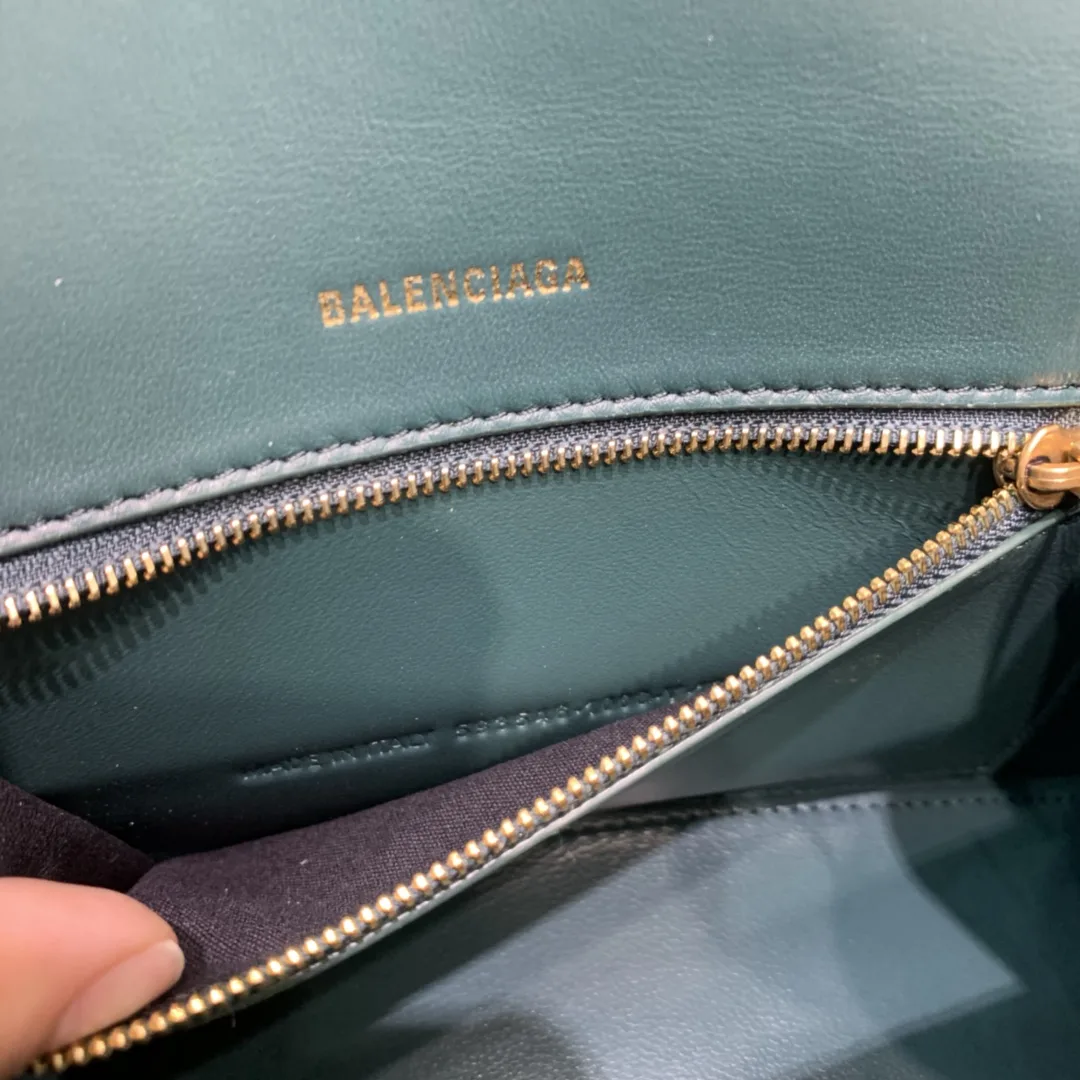 Balenciaga Hourglass Small Handbag In Dark Green - Image 3