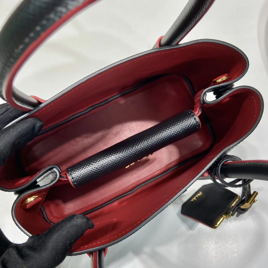 Prada Double Saffiano Mini Bag Black - Image 10