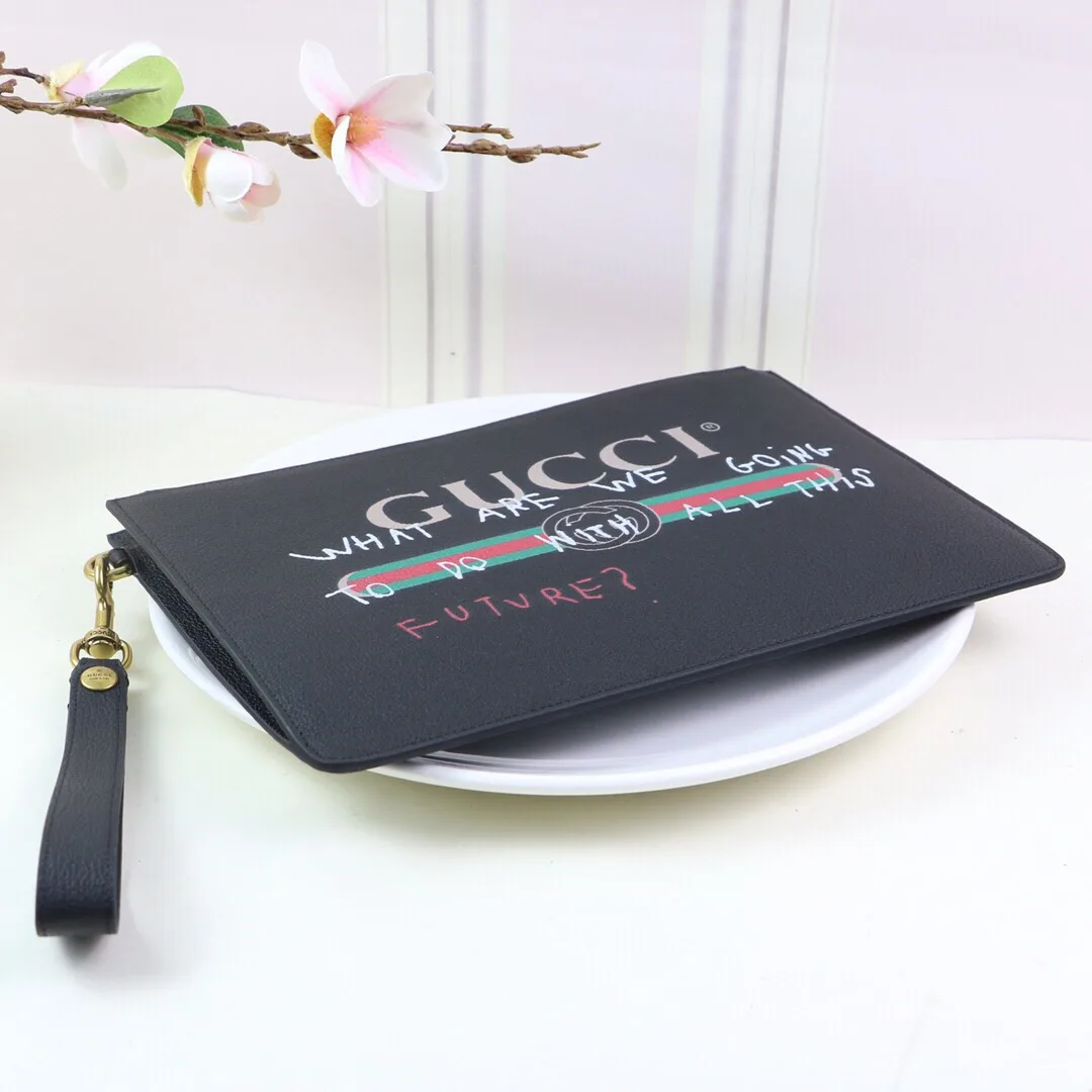 Gucci Printed Pouch Black , Mens Pouch / - Image 4