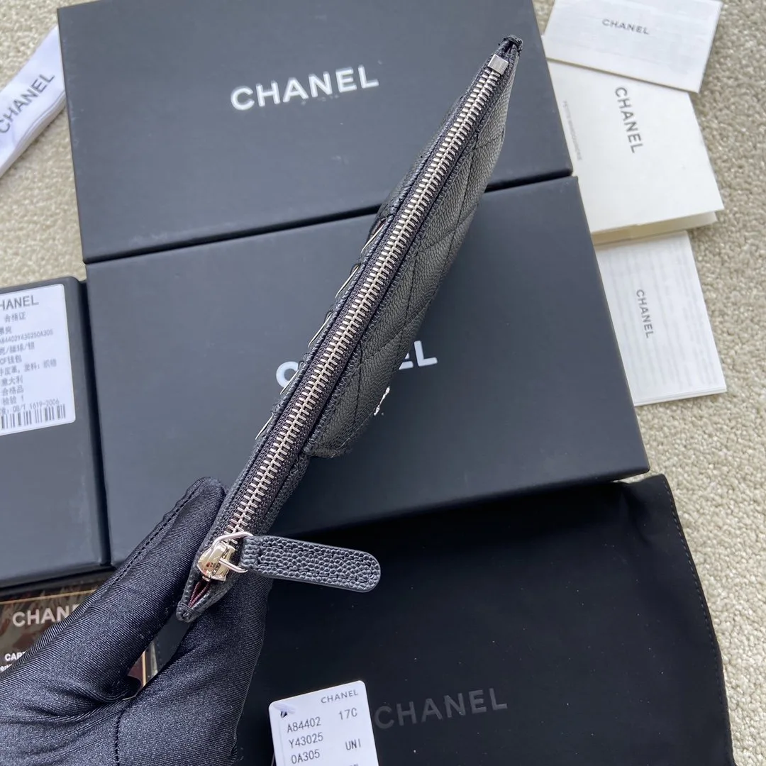Chanel CO-CO Mini Pouch Wallet / Silver Hardware Black - Image 6