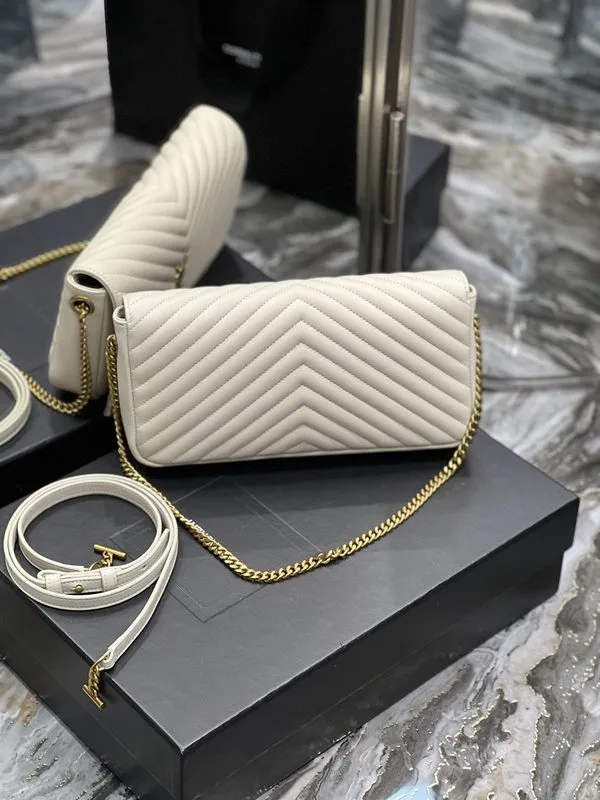 Saint Laurent Kata 99 Chain Bag White With Gold Hardware / YSL - Image 3