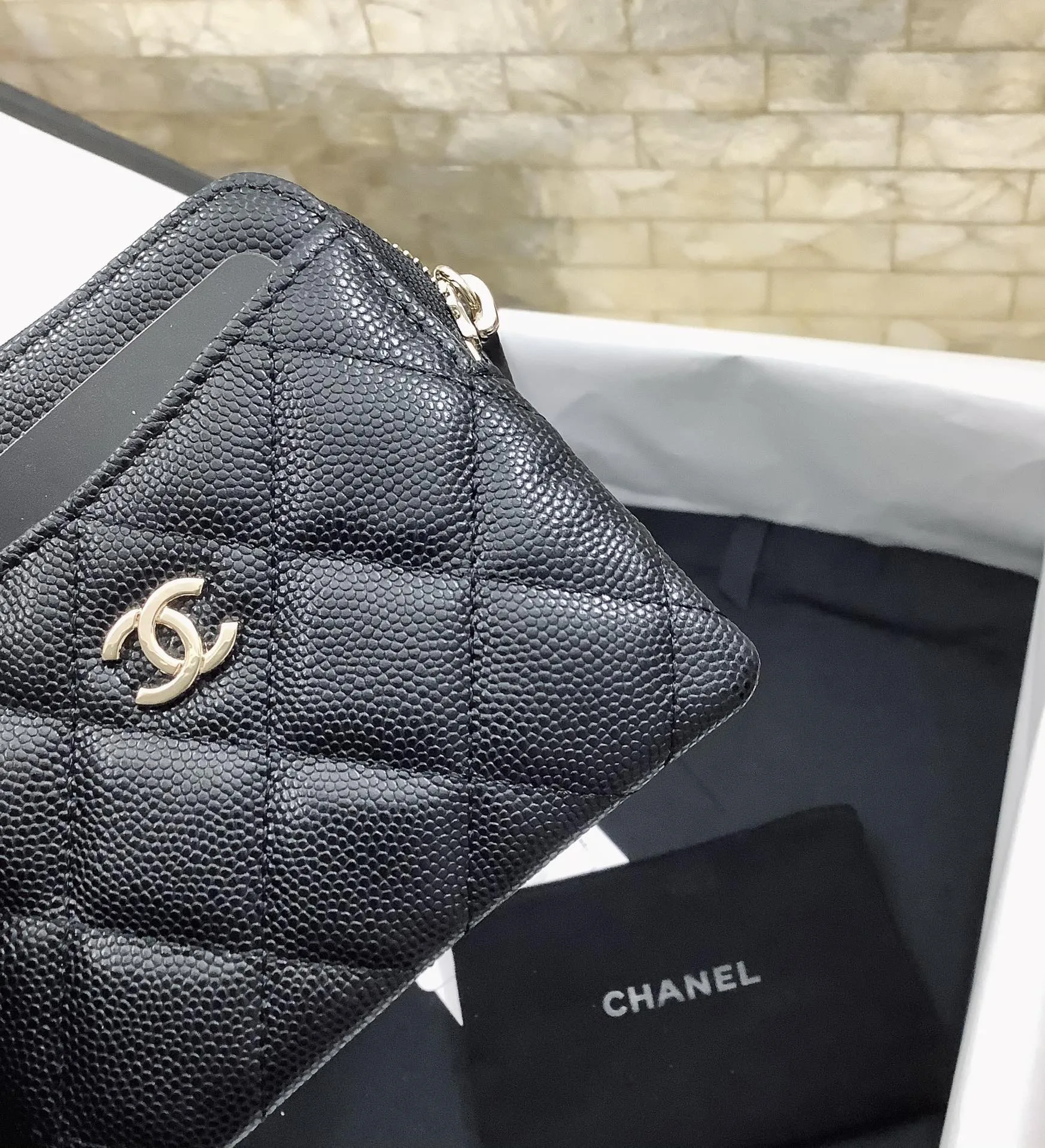 Chanel CO-CO Classic Card Holder / Gold Hardware Black - Image 3