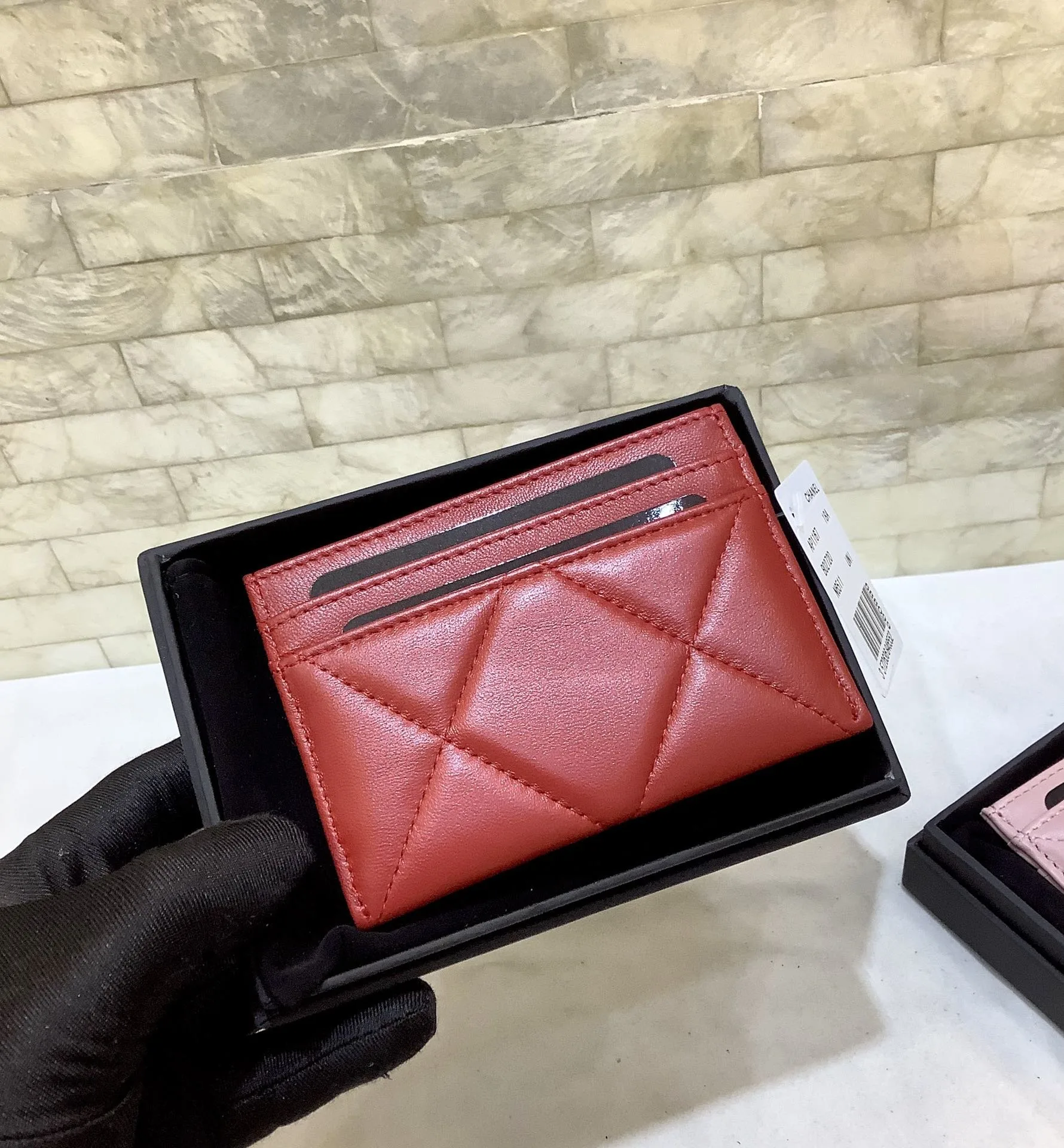 Chanel CO-CO 19 Card Holder Wallet / Gold Toned Hardware Red - Image 3