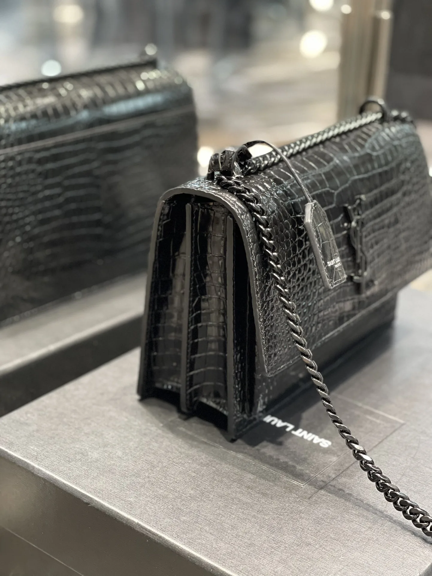 Saint Laurent Sunset Medium Chain Bag Black / YSL - Image 3