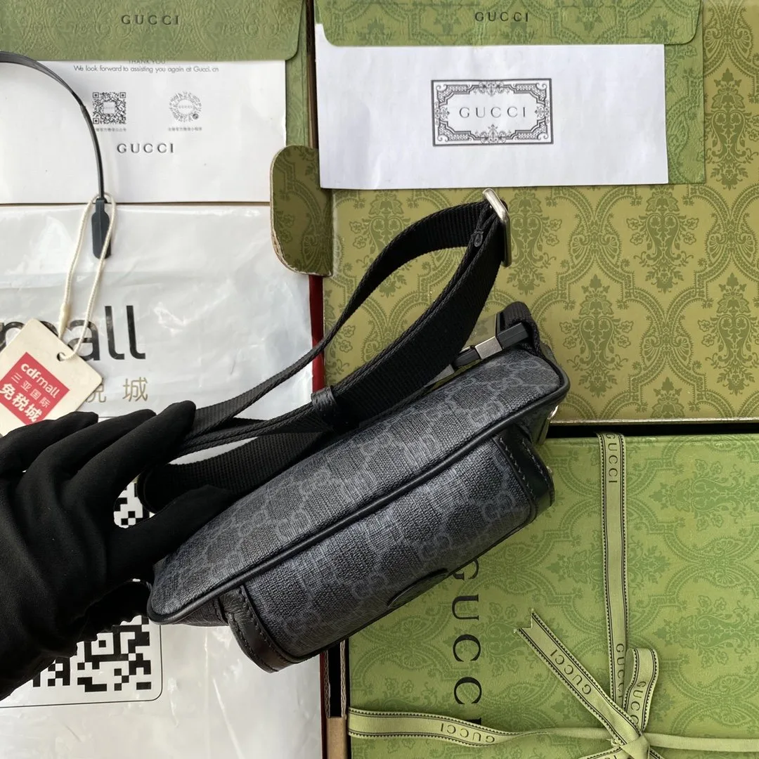 Gucci Belt Bag With Interlocking G Black GG Supreme Canvas / - Image 6