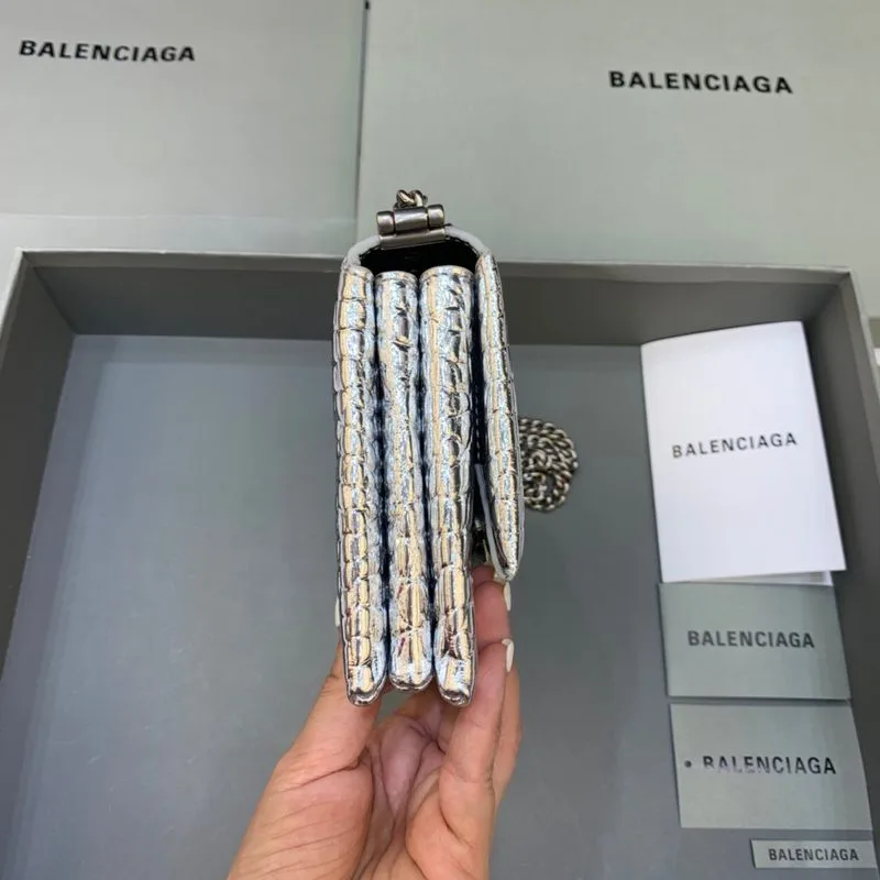 Balenciaga Triplet Small Bag Crocodile Embossed Silver - Image 5