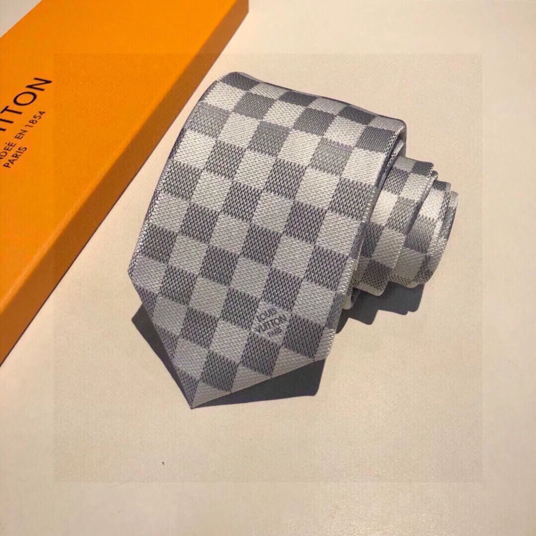 Louis Vuitton Damier Classic Tie Grey LV Men - Image 4