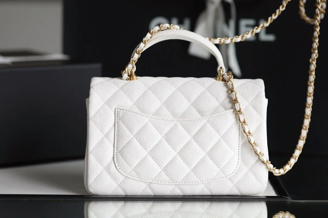 Chanel Flap Bag Small Crossbody / White Gold Hardware - Image 3
