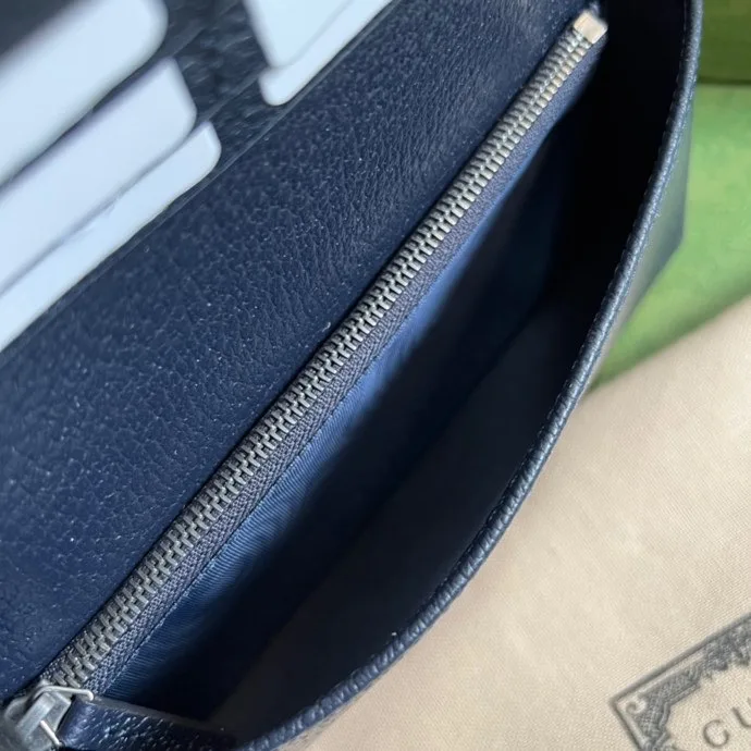 Gucci Horsebit 1955 Wallet With Chain Beige And Blue / - Image 7
