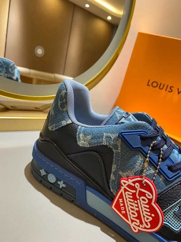Louis Vuitton Trainer Sneaker Monogram Denim Blue Nigo/Virgil Abloh LV 1A9IQ9 - Image 7