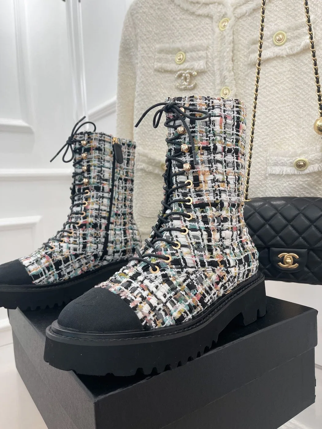 Chanel Martin Shoes With Laces Black / - Image 3
