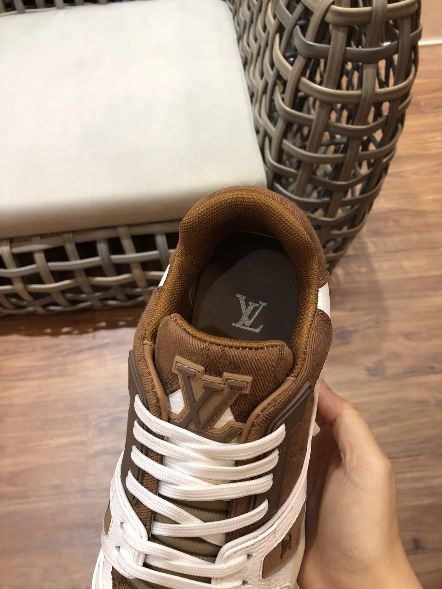 Louis Vuitton Trainer Sneaker Rubber Monogram White/Brown Virgil Abloh - Image 8
