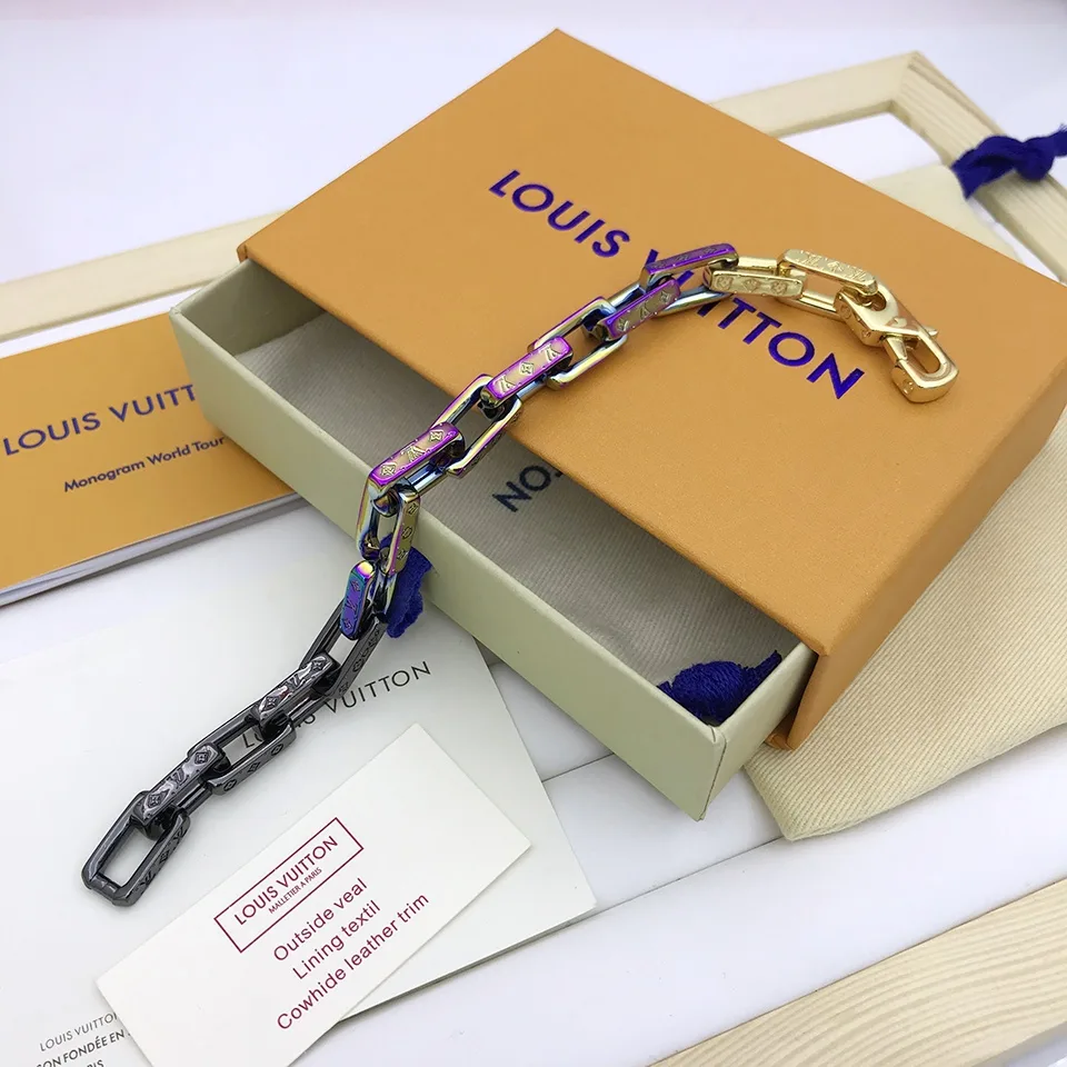 Louis Vuitton Engraved Monogram Chain Bracelet Multicolor Hardware - Image 7