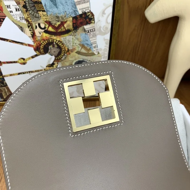 Hermes Mosaique 17 Grey, Gold Toned Hardware Bag - Image 6