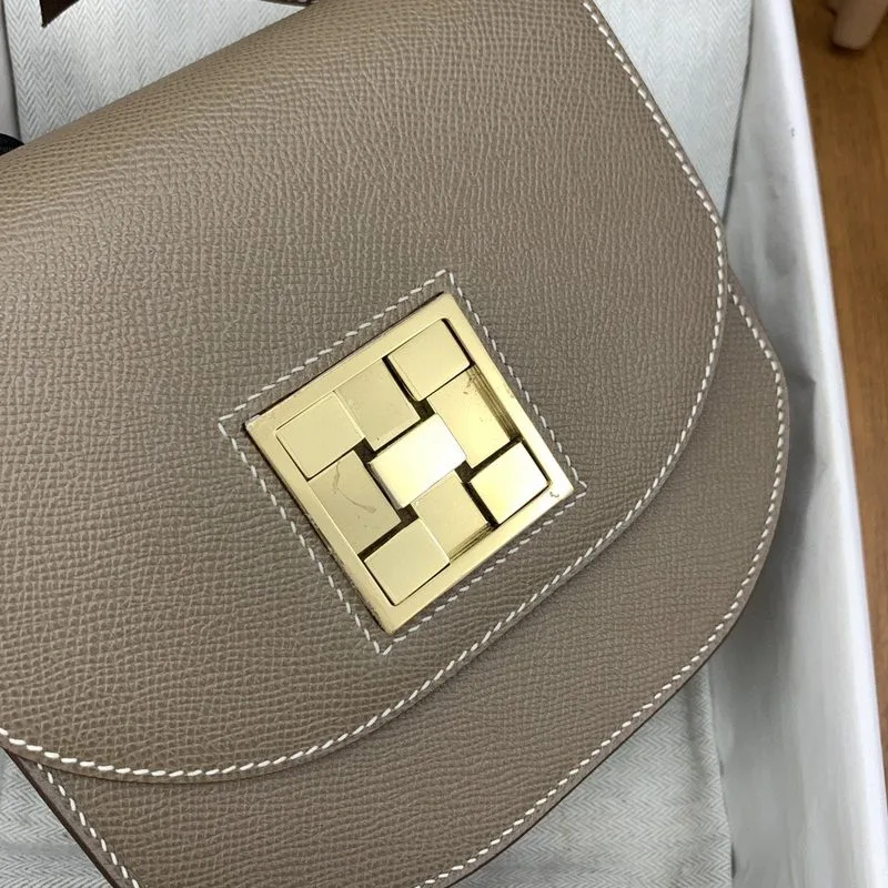 Hermes Mosaique 17 Grey, Gold Toned Hardware Bag - Image 5