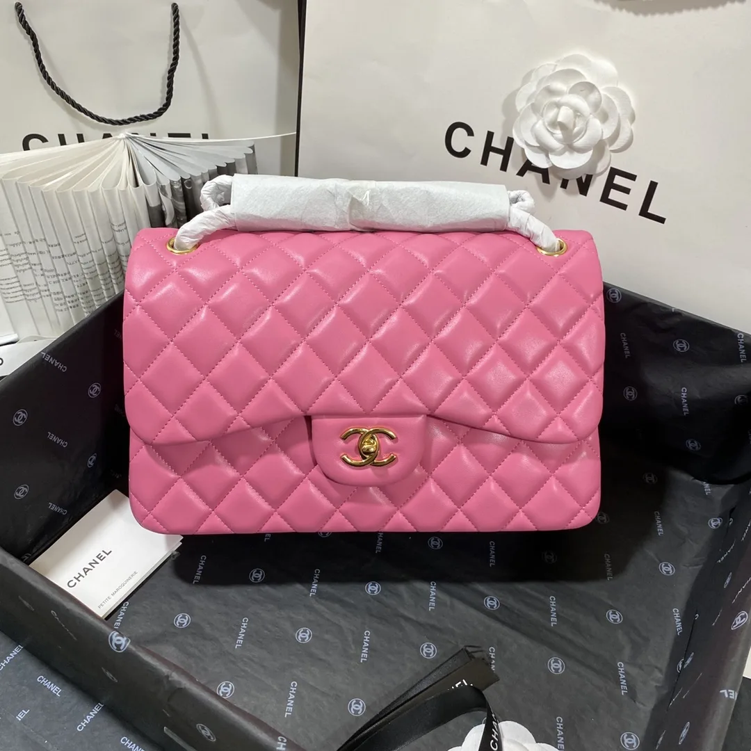 Alternative view of Chanel Classic Flap Bag Large Crossbody / Pink Gold Hardware
