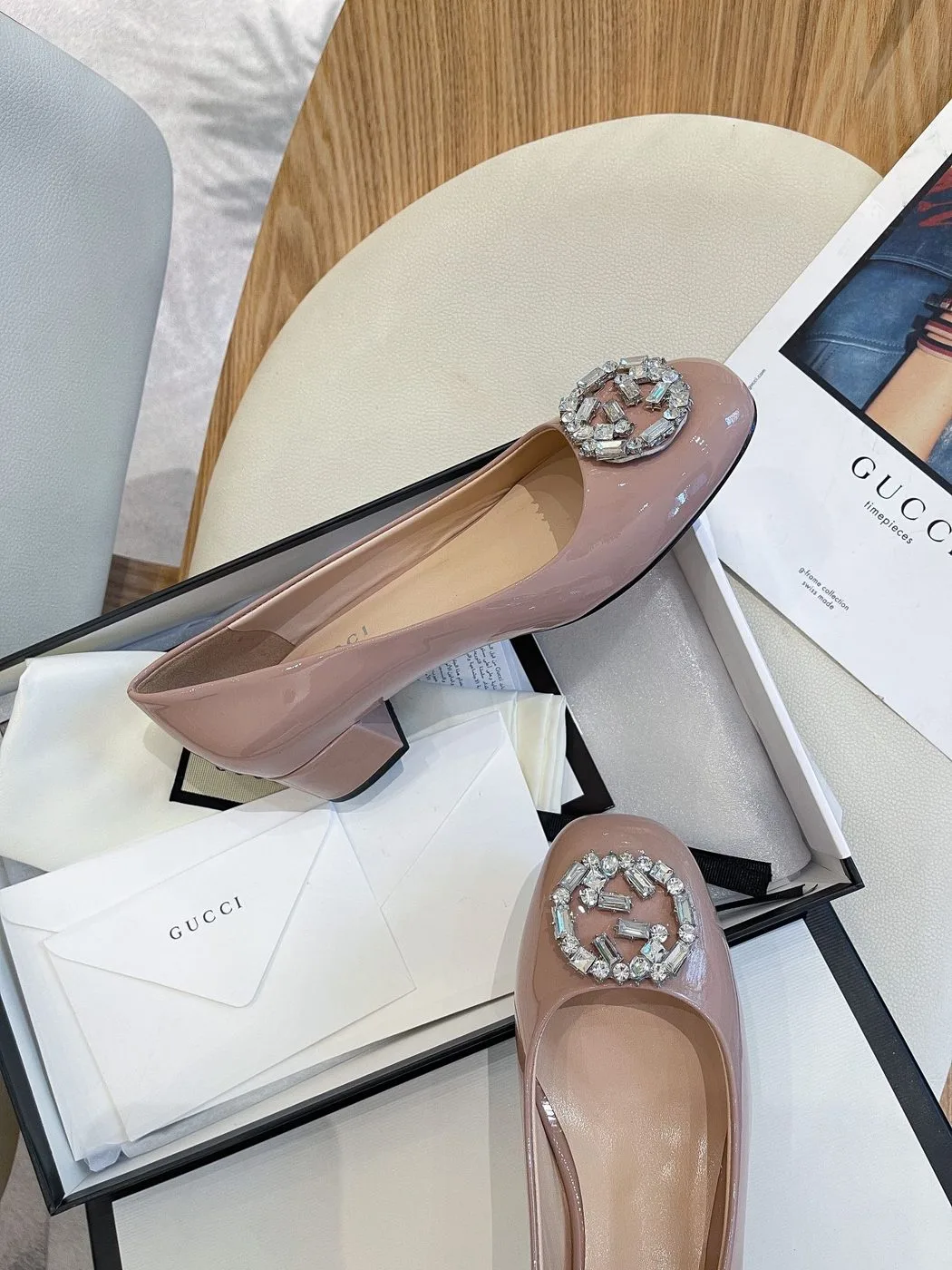 Gucci Women’s Blondie Mid-Heel Pump Pink - Image 5