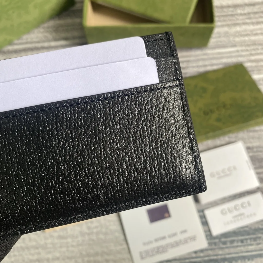Gucci GG Marmont Card Case Black Gold Toned Hardware / - Image 7