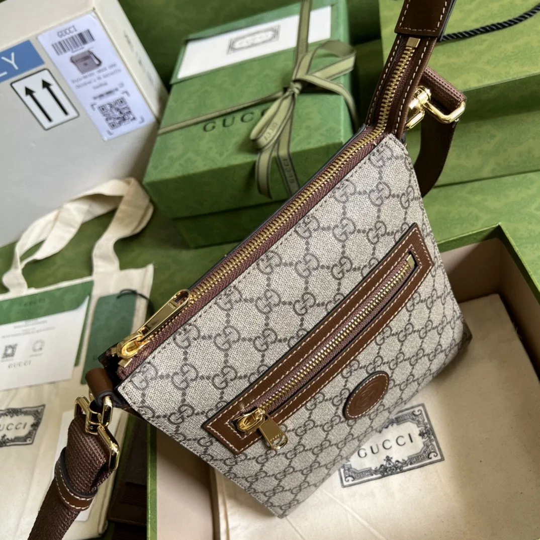 Gucci Supreme Messenger Bag Beige And Ebony GG Supreme Canvas / - Image 5