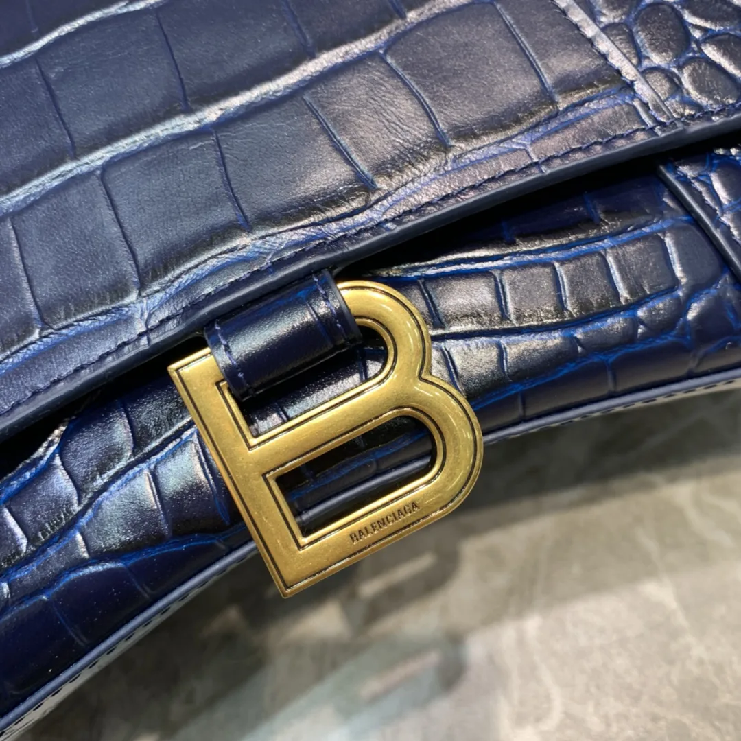 Balenciaga Hourglass Small Handbag In Dark Blue - Image 4
