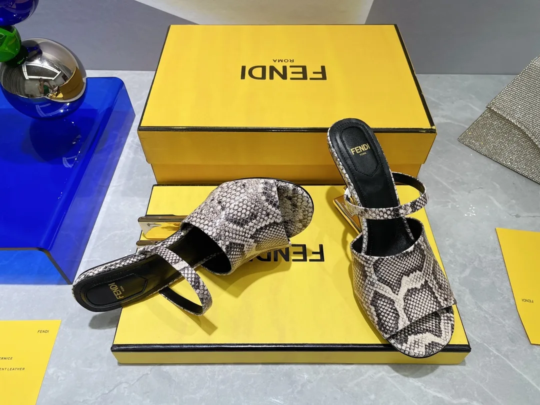 Fendi First Brown Python High-Heeled Sandals 8R8212AAEBF0RR7 - Image 3