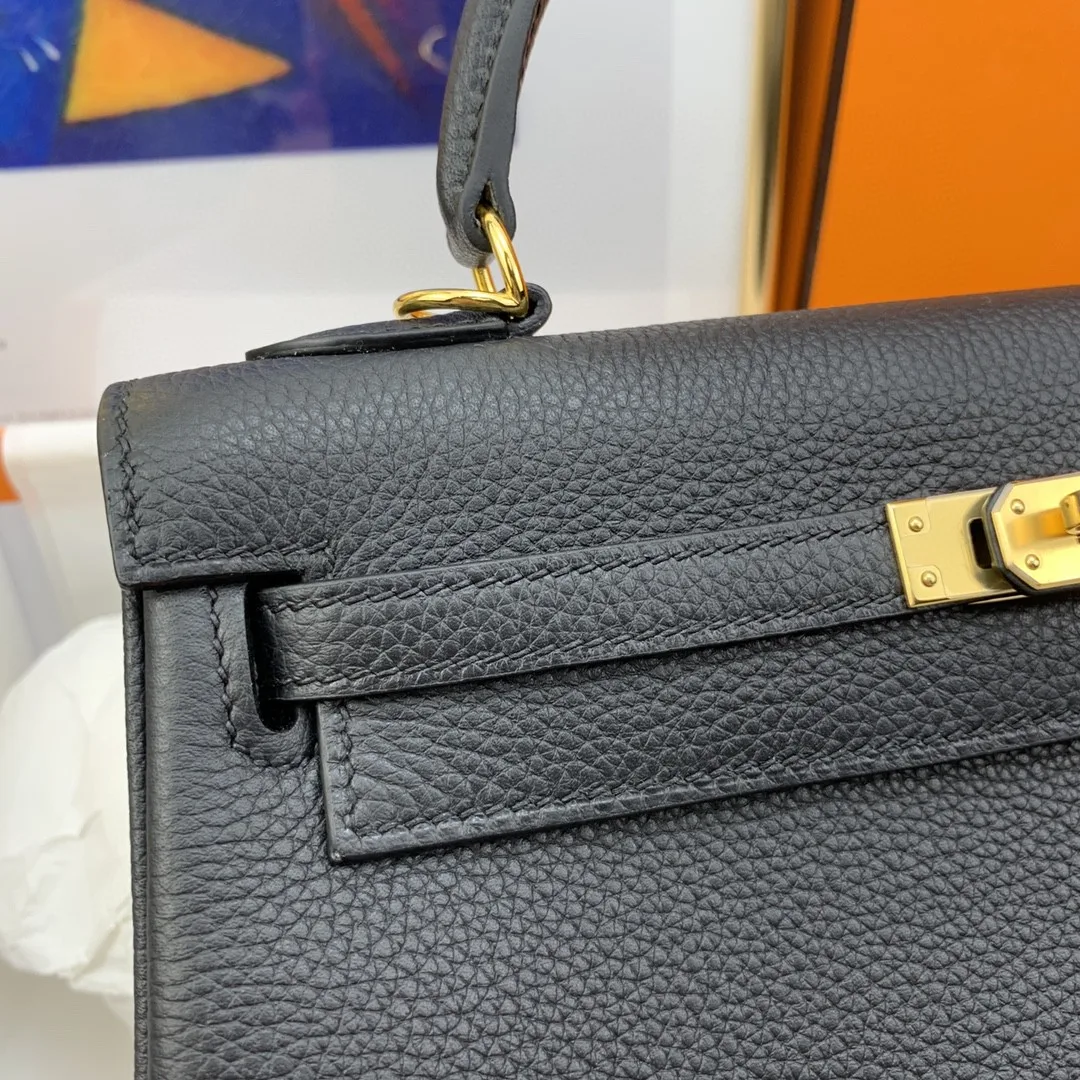 Hermes Kelly 25 Retourne Togo Black Bag - Image 4