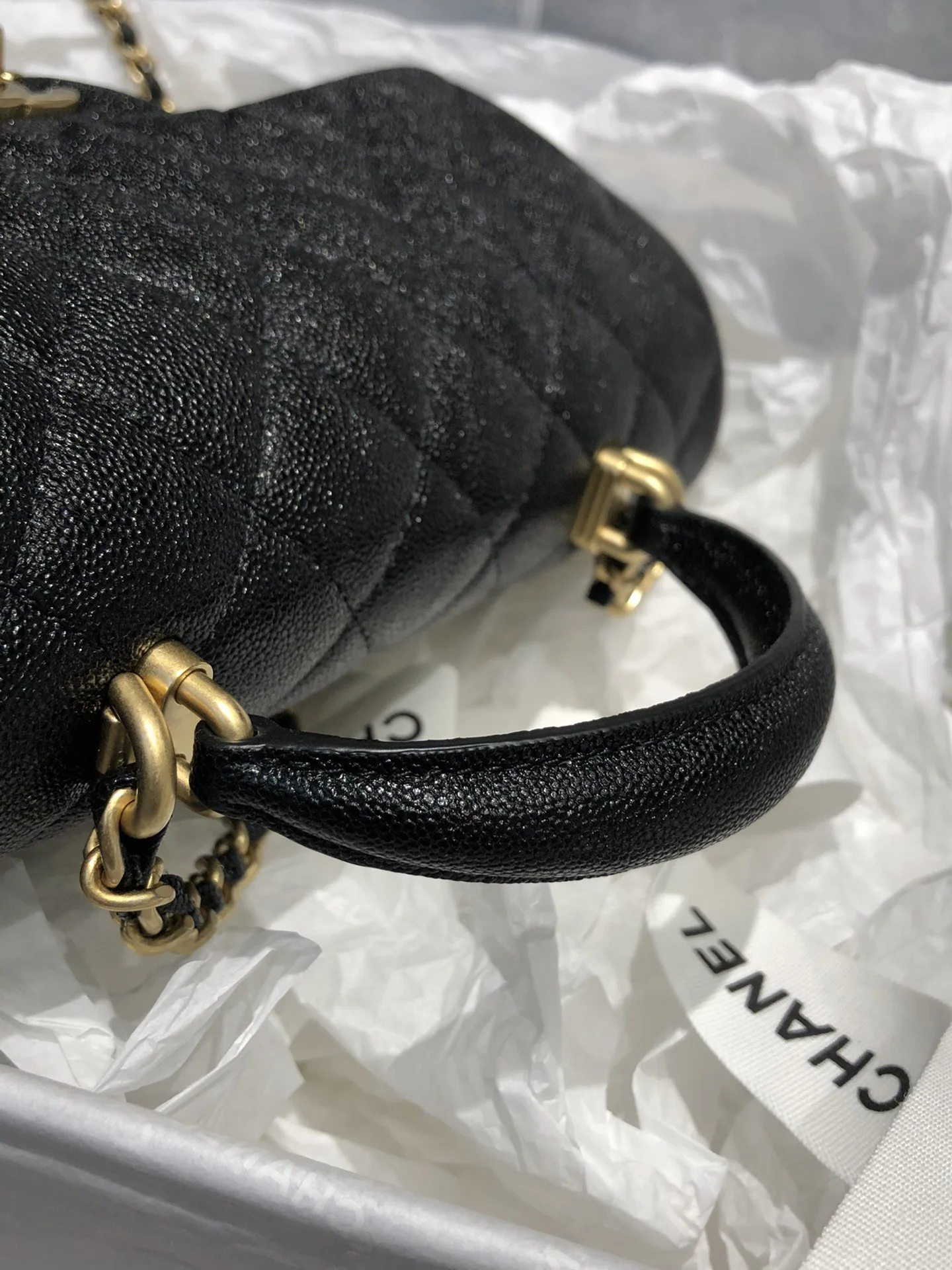 Chanel Flap Bag Mini Crossbody / Black Gold Hardware - Image 5