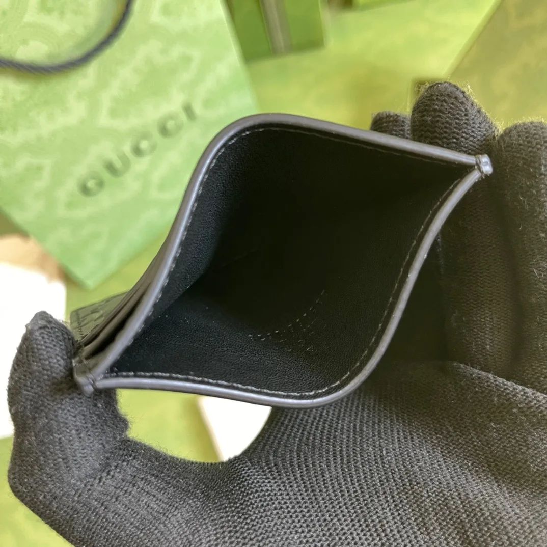 Gucci Card Case GG Embossed in Black / - Image 5