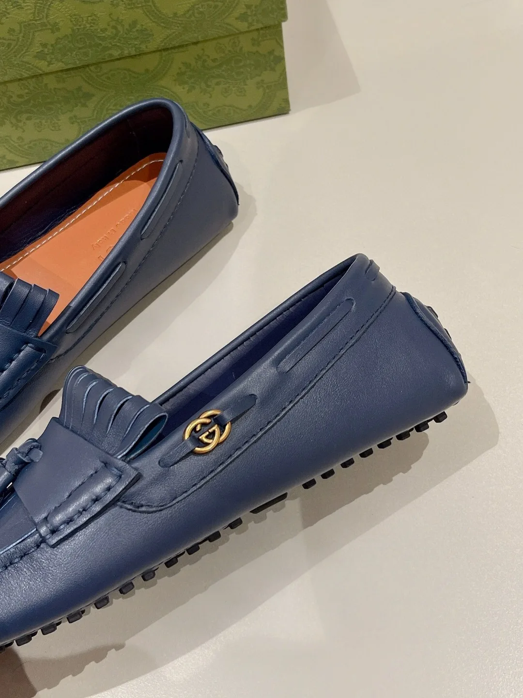 Gucci Men’s Loafer With Driver Interlocking G Blue - Image 5