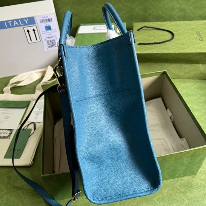Gucci Small tote With Gucci Logo Blue / GG - Image 3