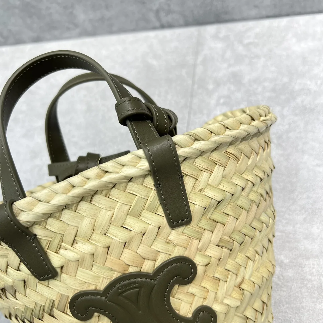 Celine Teen Triomphe Classic Pannier Tote Dark Green / - Image 3